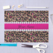 Faux Leopard Hot Pink Roos Gold Foil en Diamonds Tissuepapier (Craft)