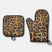 Faux Leopard Skin Ovenwant & Pannenlap Set (Voorkant)