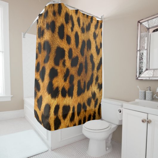 Faux Leopard Skin Shower Curtain Douchegordijn (In situ)