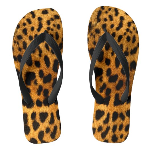 Faux Leopard Skin Teenslippers (Voetbed)