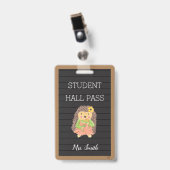 Faux Letter Board Girl Hedégel Bathroom Hall Pass Badge (Front with Clip)