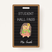 Faux Letter Board Girl Hedégel Bathroom Hall Pass Badge (Voorkant)