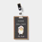 Faux Letter Board Nurse Hedegel Hall Pass Badge (Voorzijde met clip)