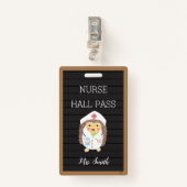 Faux Letter Board Nurse Hedegel Hall Pass Badge (Voorkant met clip)