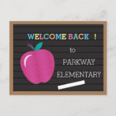 Faux letter board Welkom Terug briefkaart met appe (Voorkant)