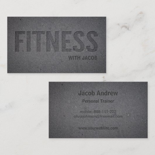 Faux Letterpress Debaas Fitness Personal Trainer Visitekaartje (Voorkant / Achterkant)