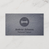 Faux Letterpress Dumbbell Weights Fitness Trainers Visitekaartje (Voorkant)