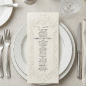Faux Letterpress Effect Ivory Relief Menu
