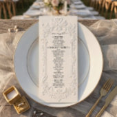 Faux Letterpress Effect Ivory Relief Menu