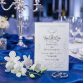 Faux Letterpress White Baroque Swan Elegant Save The Date