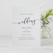 Faux letterpress wood rustige elegant-uitnodiging kaart (Staand voorkant)