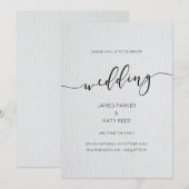 Faux letterpress wood rustige elegant-uitnodiging kaart (Voorkant / Achterkant)