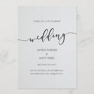 Faux letterpress wood rustige elegant-uitnodiging kaart