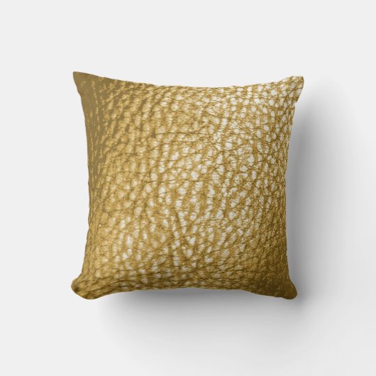 Faux Light Gold Metalic Leather Print Solid Kussen (Voorkant)