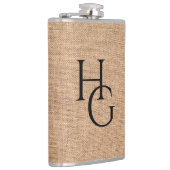 Faux Linen Custom Initialen Heupfles (Rechts)