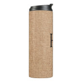 Faux Linen Custom Initialen Thermosbeker (Gedraaid links)