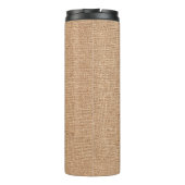 Faux Linen Custom Initialen Thermosbeker (Achterkant)
