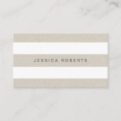 Faux Linen Elegant Stripes Pattern Professional Visitekaartje (Voorkant)