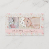 Faux Linen en Lace Dainty Roos Visitekaartje (Achterkant)