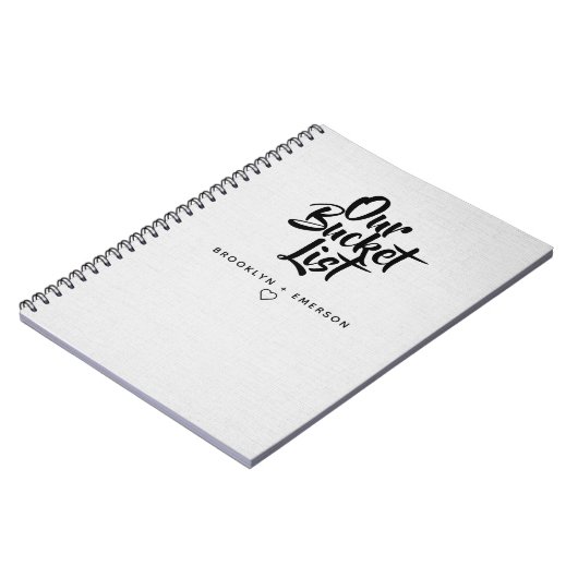 Faux Linen Our Bucket List Couple Keepomwille Jour Notitieboek (Linkerzijde)