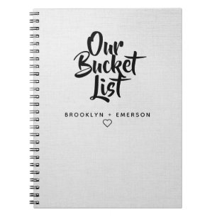 Faux Linen Our Bucket List Couple Keepomwille Jour Notitieboek