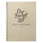 Faux Linen Our Bucket List Couple Keepomwille Jour Notitieboek (Voorkant)