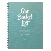 Faux Linen Our Bucket List Couple Keepomwille Jour Notitieboek (Voorkant)