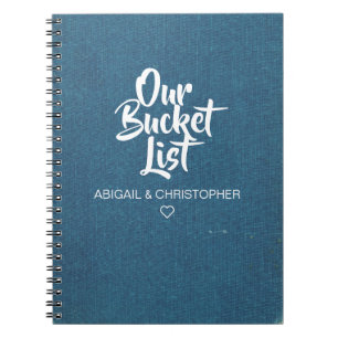 Faux Linen Our Bucket List Couple Keepomwille Jour Notitieboek