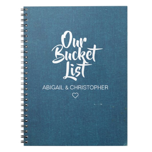 Faux Linen Our Bucket List Couple Keepomwille Jour Notitieboek (Voorkant)