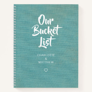 Faux Linen Our Bucket List Couple Keepomwille Notitieboek