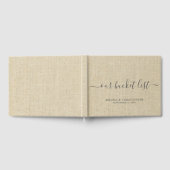 Faux Linen Our Bucket List Couple Wedding Gastenboek (Volledig)