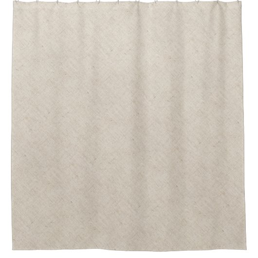 Faux Linen Textured Fabric Beige Shower Curtain Douchegordijn (Voorkant)