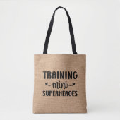 Faux Linen Training Mini Superhelden Tote Bag (Voorkant)