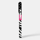 Faux lint juweel Zebra dot patroon monogram Case-Mate iPhone Case (Achterkant / Links)