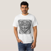 faux Lock Silver Heart T-shirt (Voorkant volledig)