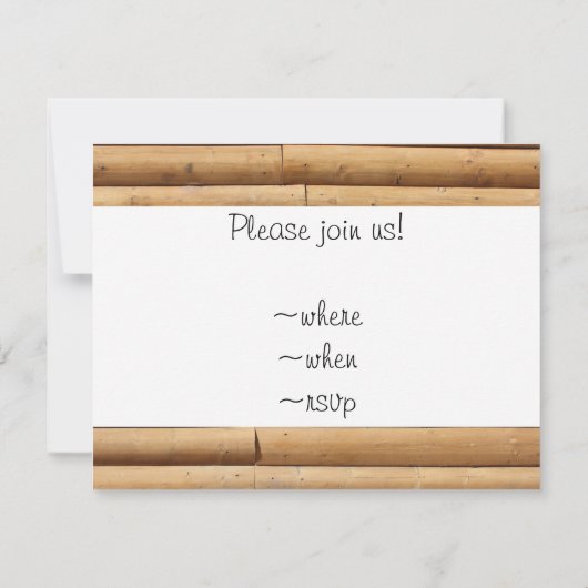 Faux Log Cabin Siding Achtergrond Kaart (Achterkant)