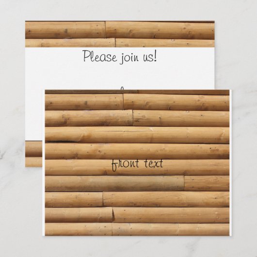 Faux Log Cabin Siding Achtergrond Kaart (Voorkant / Achterkant)