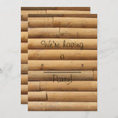 Faux Log Cabin Siding Achtergrond Kaart (Voorkant / Achterkant)