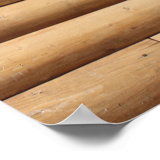 Faux Log Cabin Siding Achtergrond Poster (Hoek)