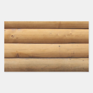 Faux Log Cabin Siding Achtergrond Rechthoekige Sticker