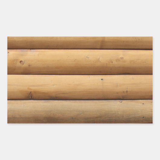 Faux Log Cabin Siding Achtergrond Rechthoekige Sticker (Voorkant)