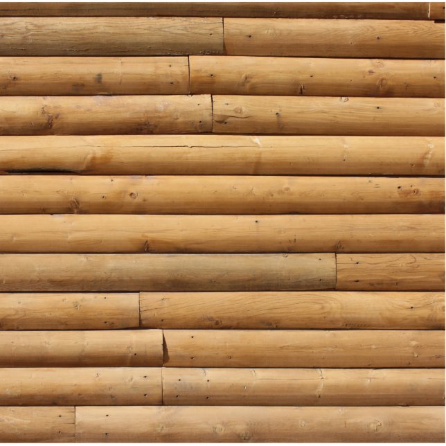 Faux Log Cabin Siding Achtergrond Staand Fotobeeldje (Voorkant)