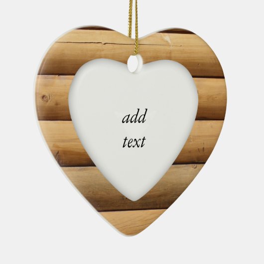 Faux Log Cabin Siding Keramisch Ornament (Rechts)