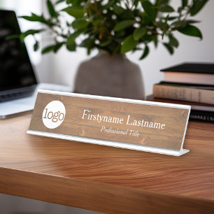Faux Logo Achtergrond Naam Professionele titel Bureau Naambordje
