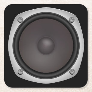 Faux Loudspeaker Kartonnen Onderzetters