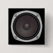 Faux Loudspeaker Vierkante Button 5,1 Cm (Voorkant)