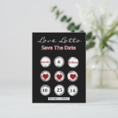 Faux Love Lotto Save the Date Post Kaart (Staand voorkant)