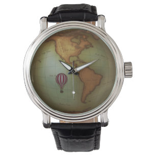 Faux- luchtvaartkaart van Amerika Horloge