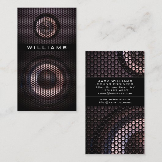 Faux-luidspreker Visitekaartje (Voorkant / Achterkant)