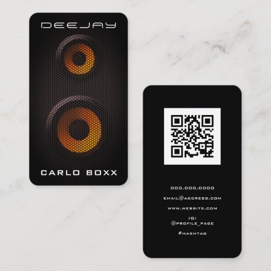 Faux luidsprekervakje visitekaartje (Voorkant / Achterkant)